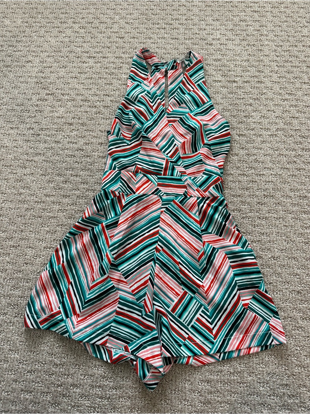 Striped Multicolor Halter Romper